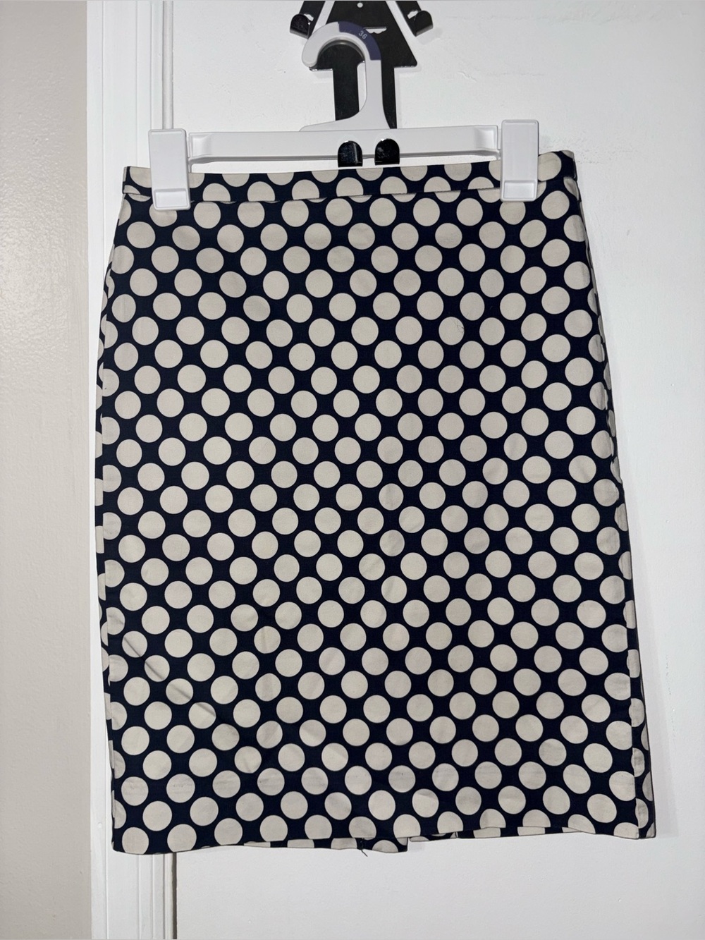 J.Crew Polka Dot Number 2 Pencil Skirt Navy & Cream size 00